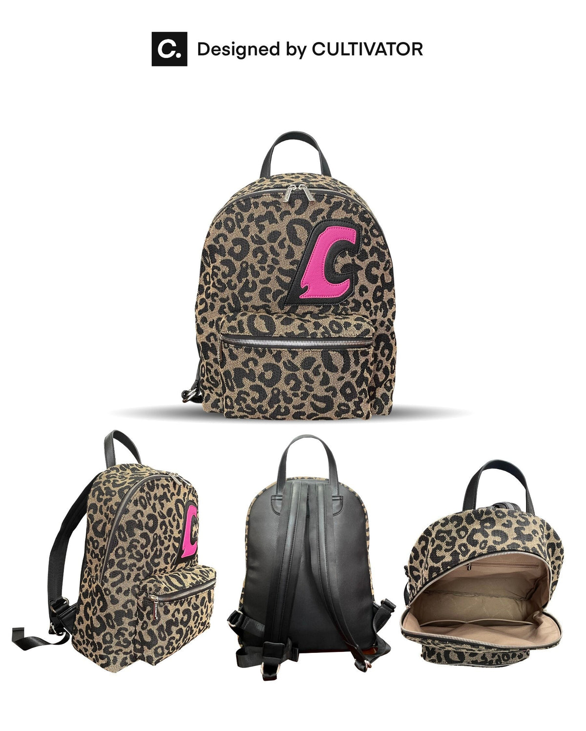 C-Logo Leopard Print Backpack - Notkicks