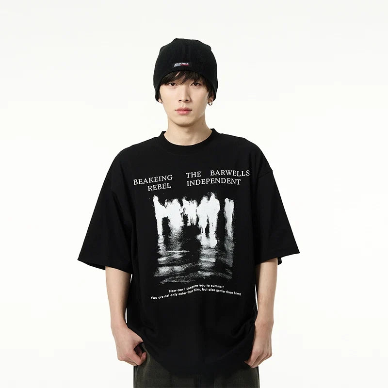 Oversized Crowd Graphic T-Shirt - Notkicks