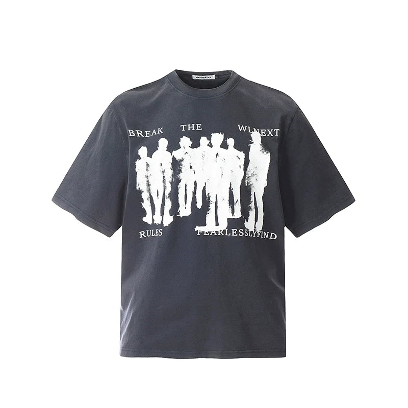 Artistic Graphic Print Oversized T-Shirt - Notkicks