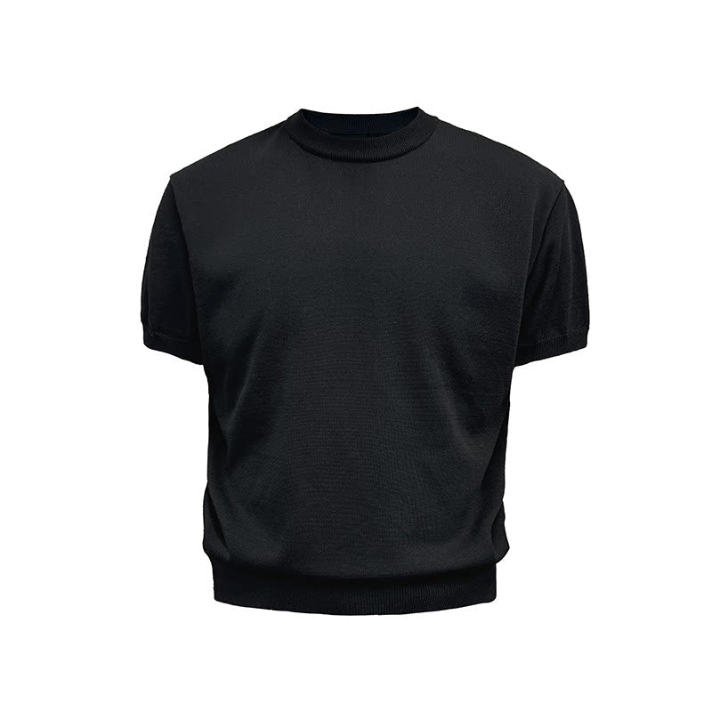 Mock Neck Short-Sleeve Knit Tee - Notkicks