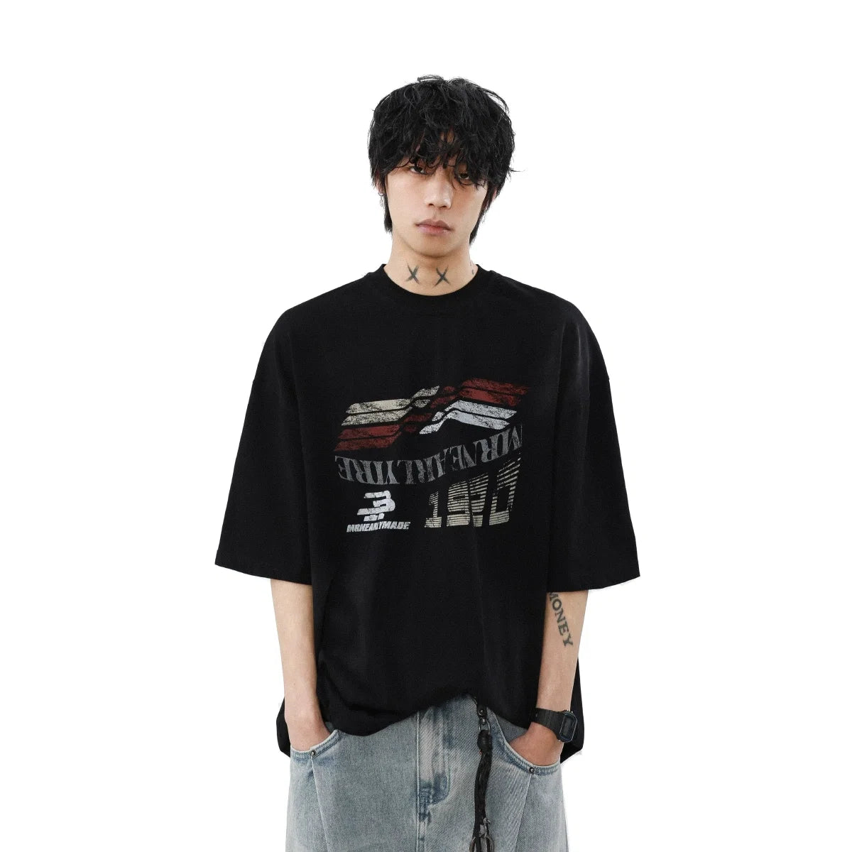 Gridline Drift Graphic Oversized Tee - Notkicks
