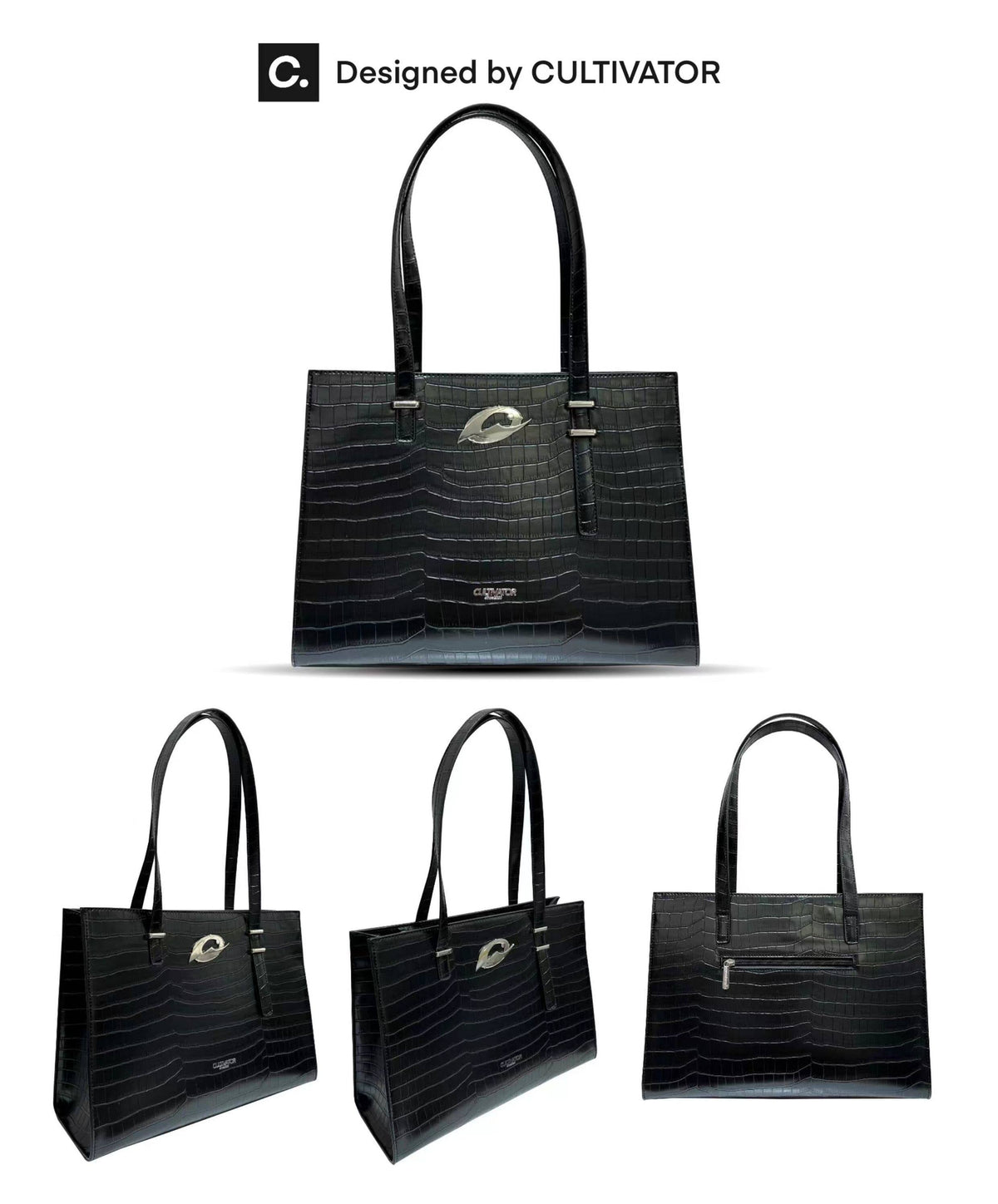 Crocodile Pattern Logo Tote Bag - Notkicks