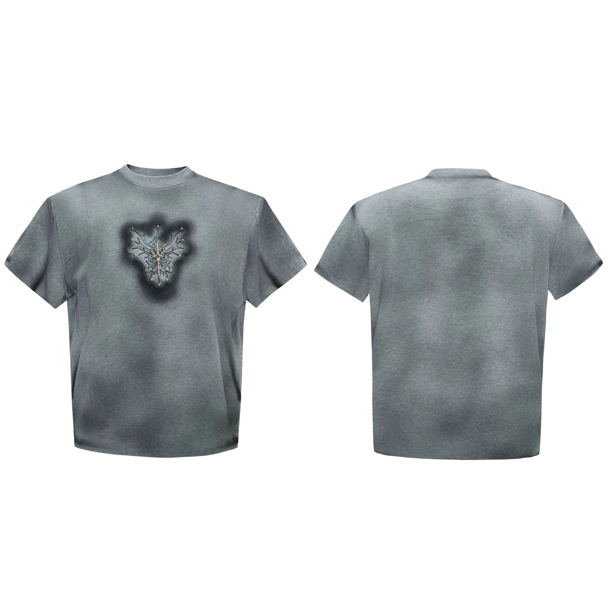 Airbrushed Emblem Graphic Crewneck T Shirt - Notkicks