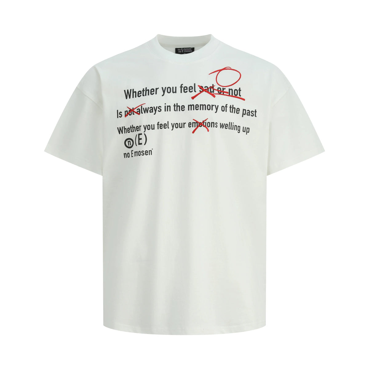 Zero For Depression Text Embroidery Tee - Notkicks