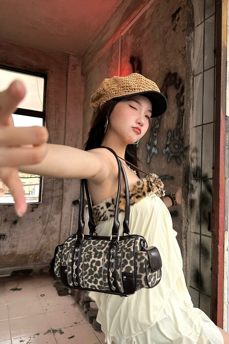 Y2K Leopard Bowling Bag - Notkicks