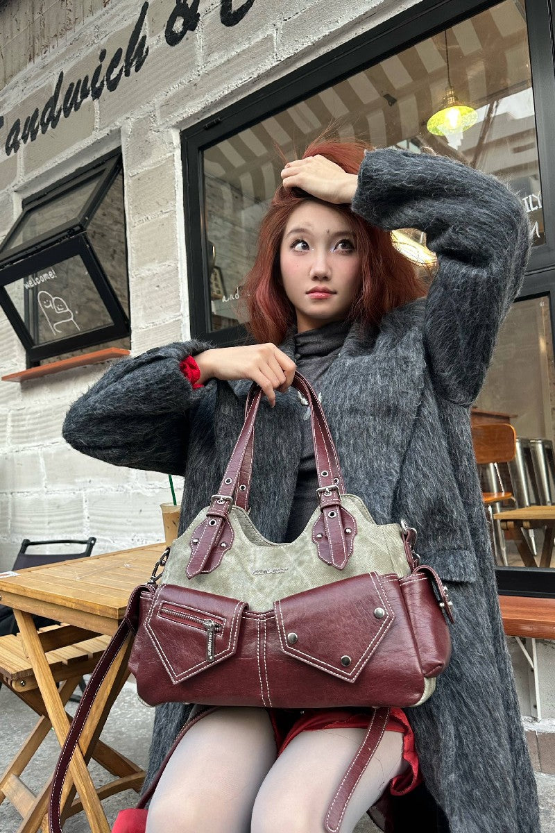 Denim Patchwork Shoulder Bag - Notkicks