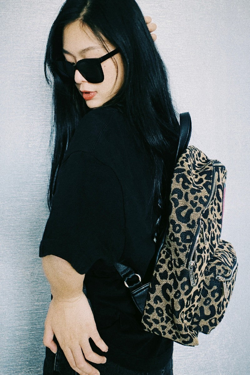 C-Logo Leopard Print Backpack - Notkicks