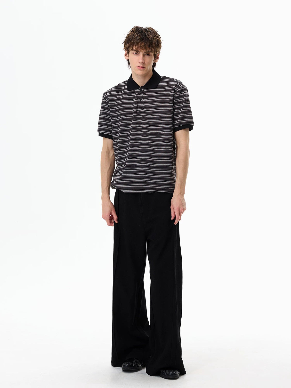 Retro Contrast-Stripe Polo T-Shirt - Notkicks