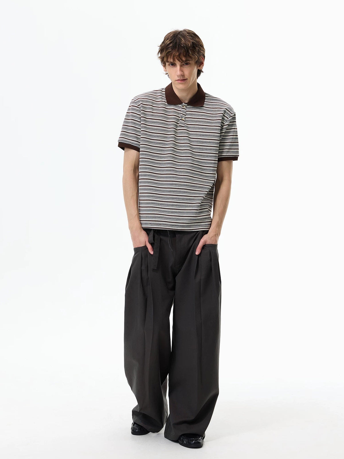 Retro Contrast-Stripe Polo T-Shirt - Notkicks