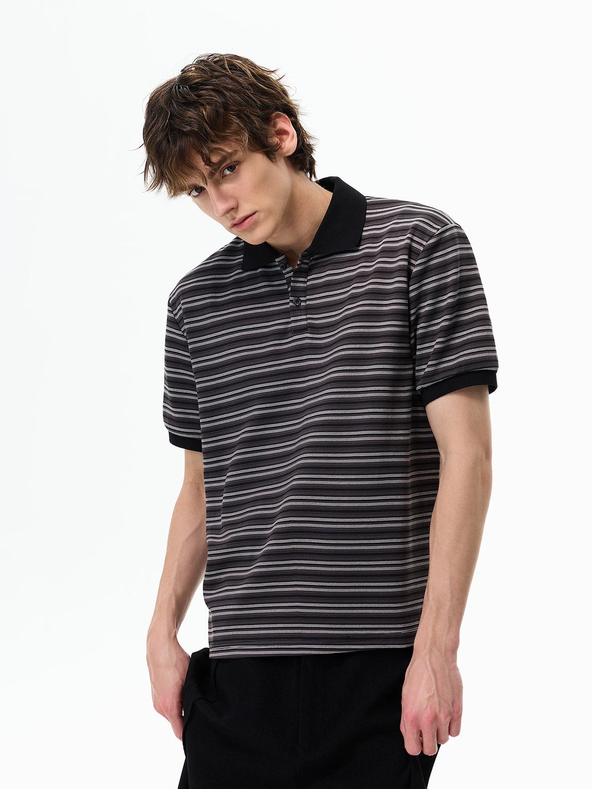 Retro Contrast-Stripe Polo T-Shirt - Notkicks