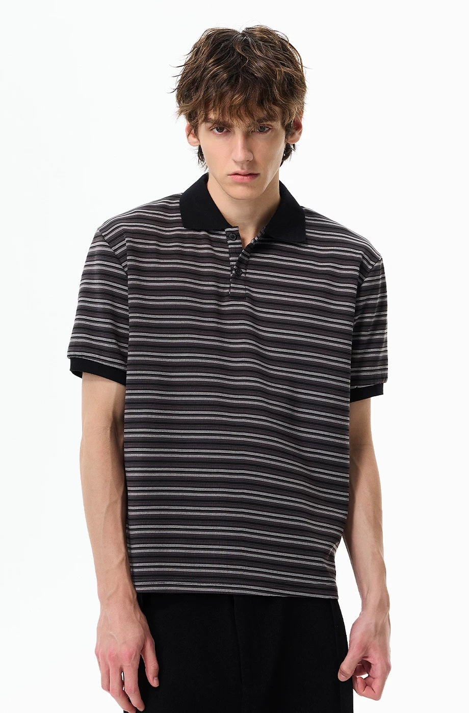 Retro Contrast-Stripe Polo T-Shirt - Notkicks
