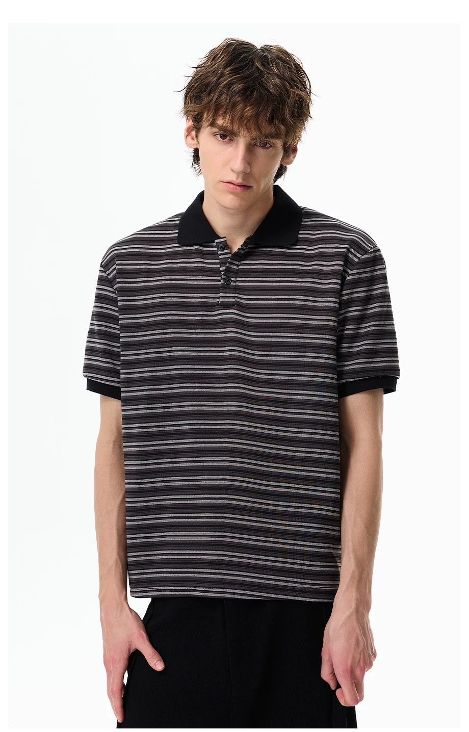 Retro Contrast-Stripe Polo T-Shirt - Notkicks