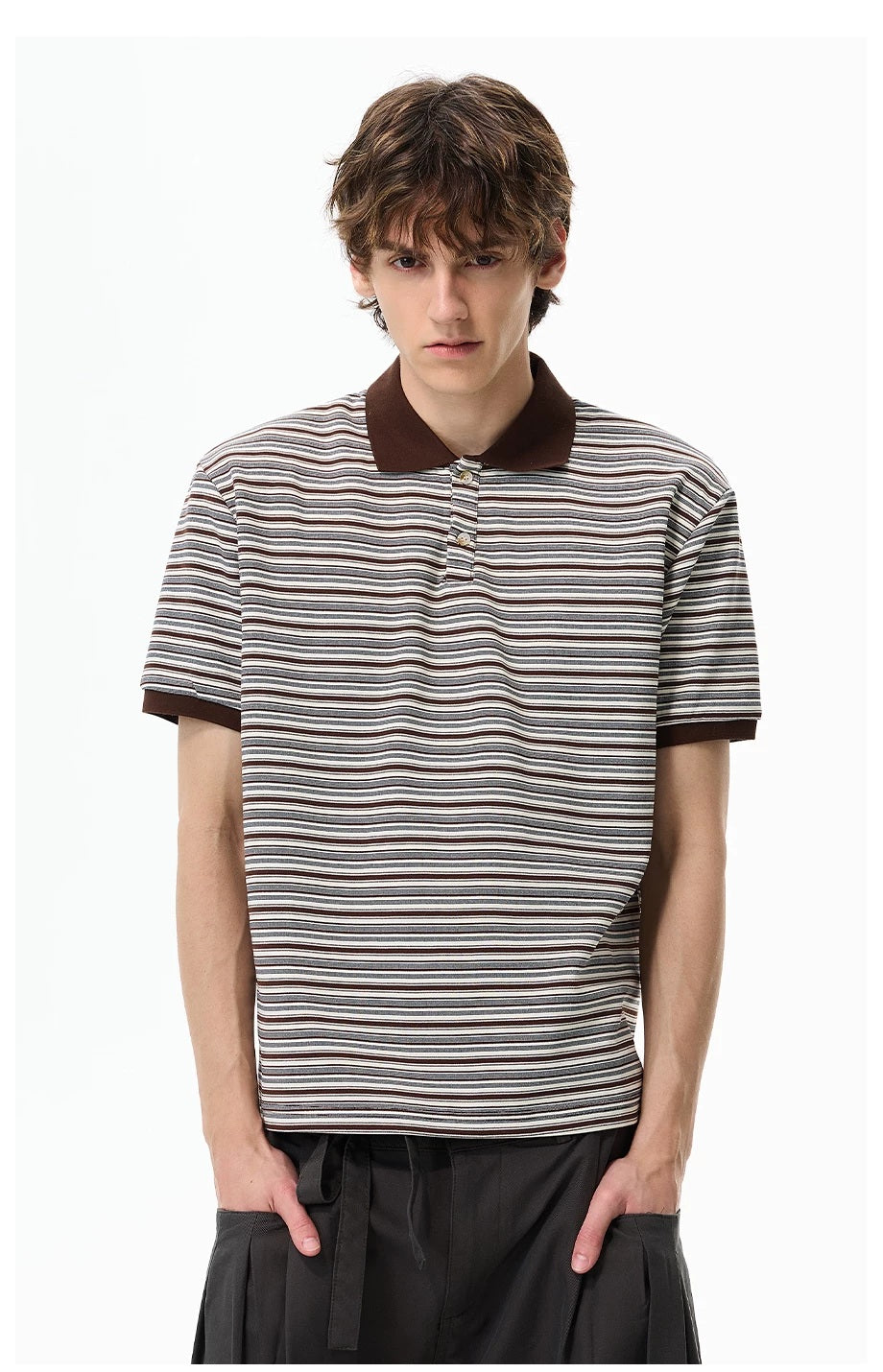Retro Contrast-Stripe Polo T-Shirt - Notkicks
