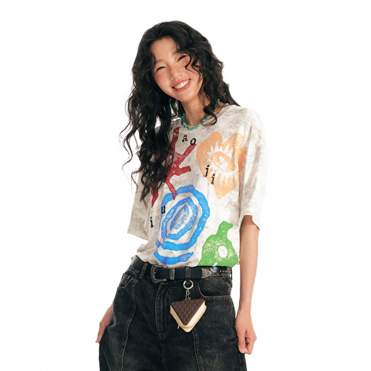 Washed Tribal Graphic Cotton Tee - Notkicks