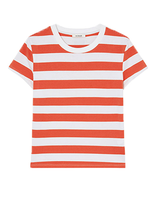 Color-Block Striped Crew-Neck Graphic Tee - Notkicks