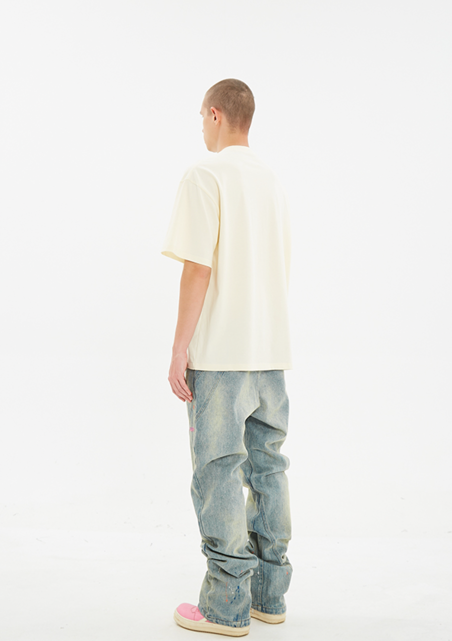 Serene Dove Suede-Finish Foam-Print T-Shirt - Notkicks