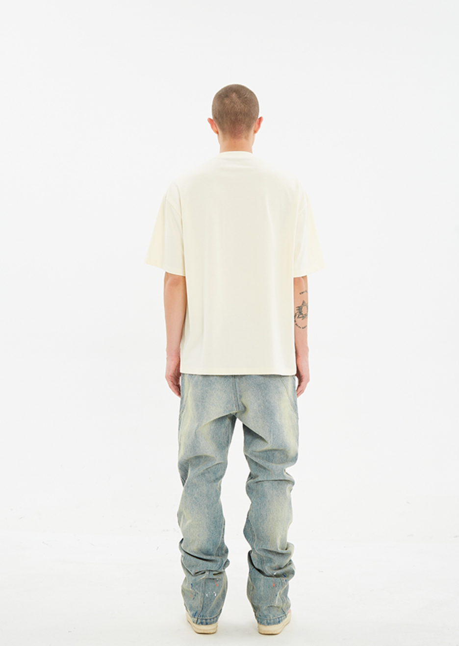 Serene Dove Suede-Finish Foam-Print T-Shirt - Notkicks
