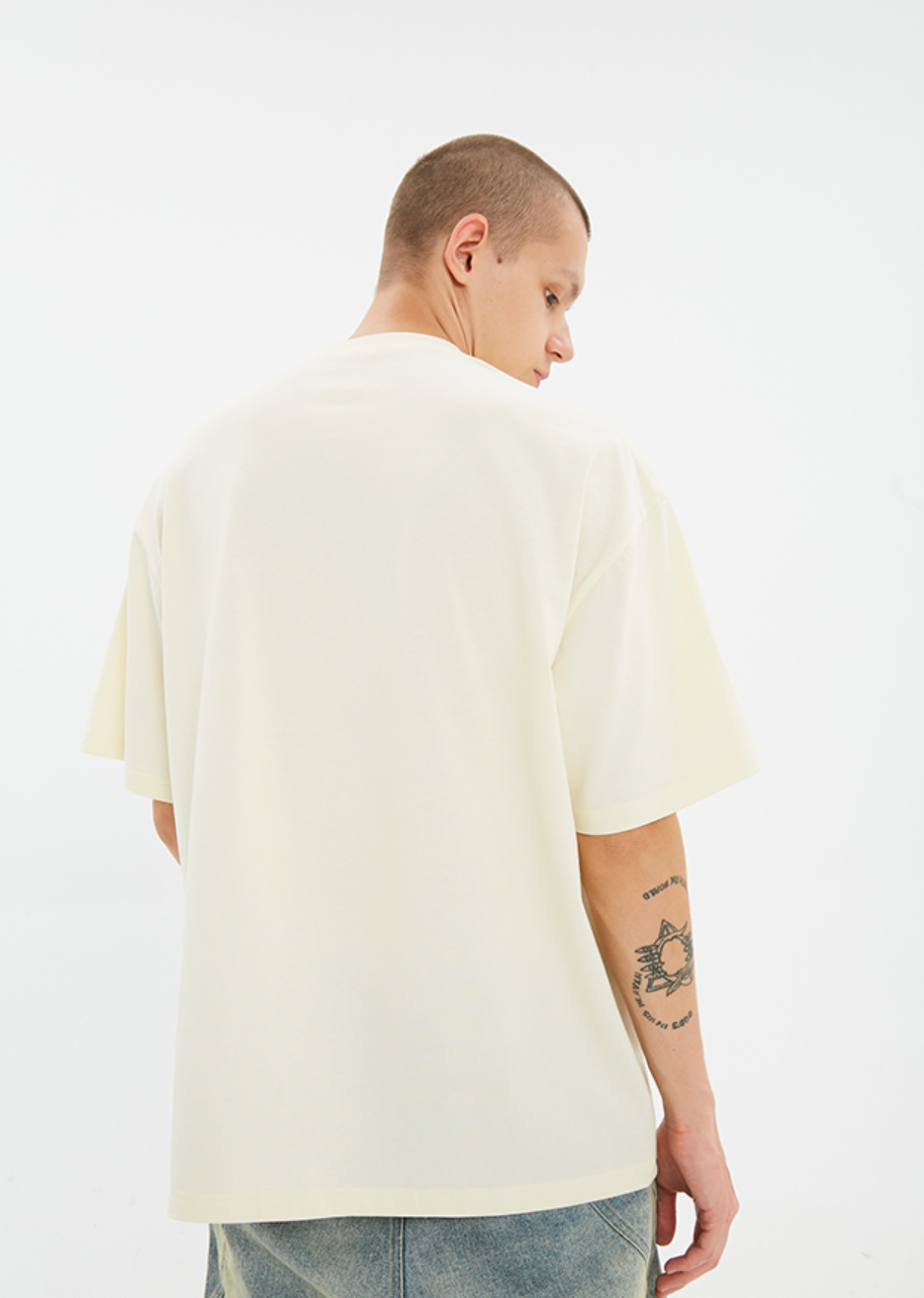 Serene Dove Suede-Finish Foam-Print T-Shirt - Notkicks
