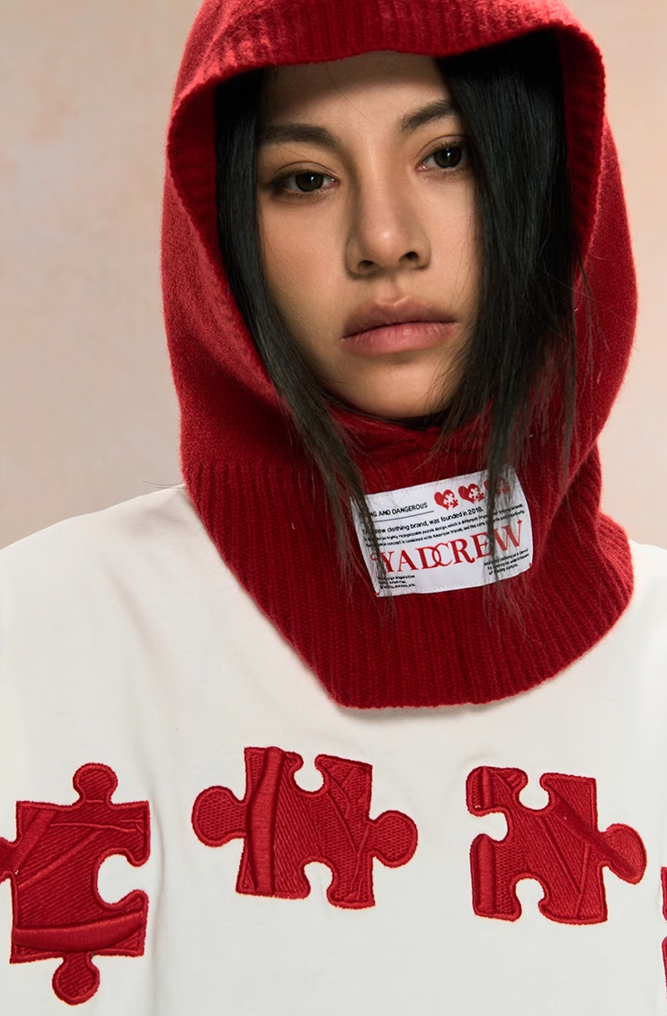 Unique 3D Textured Jigsaw Puzzle Embroidered Tee - Notkicks
