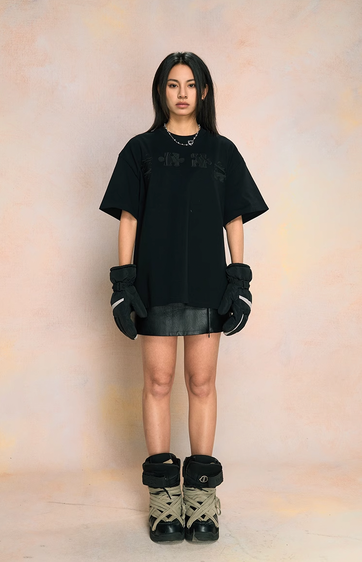 Unique 3D Textured Jigsaw Puzzle Embroidered Tee - Notkicks