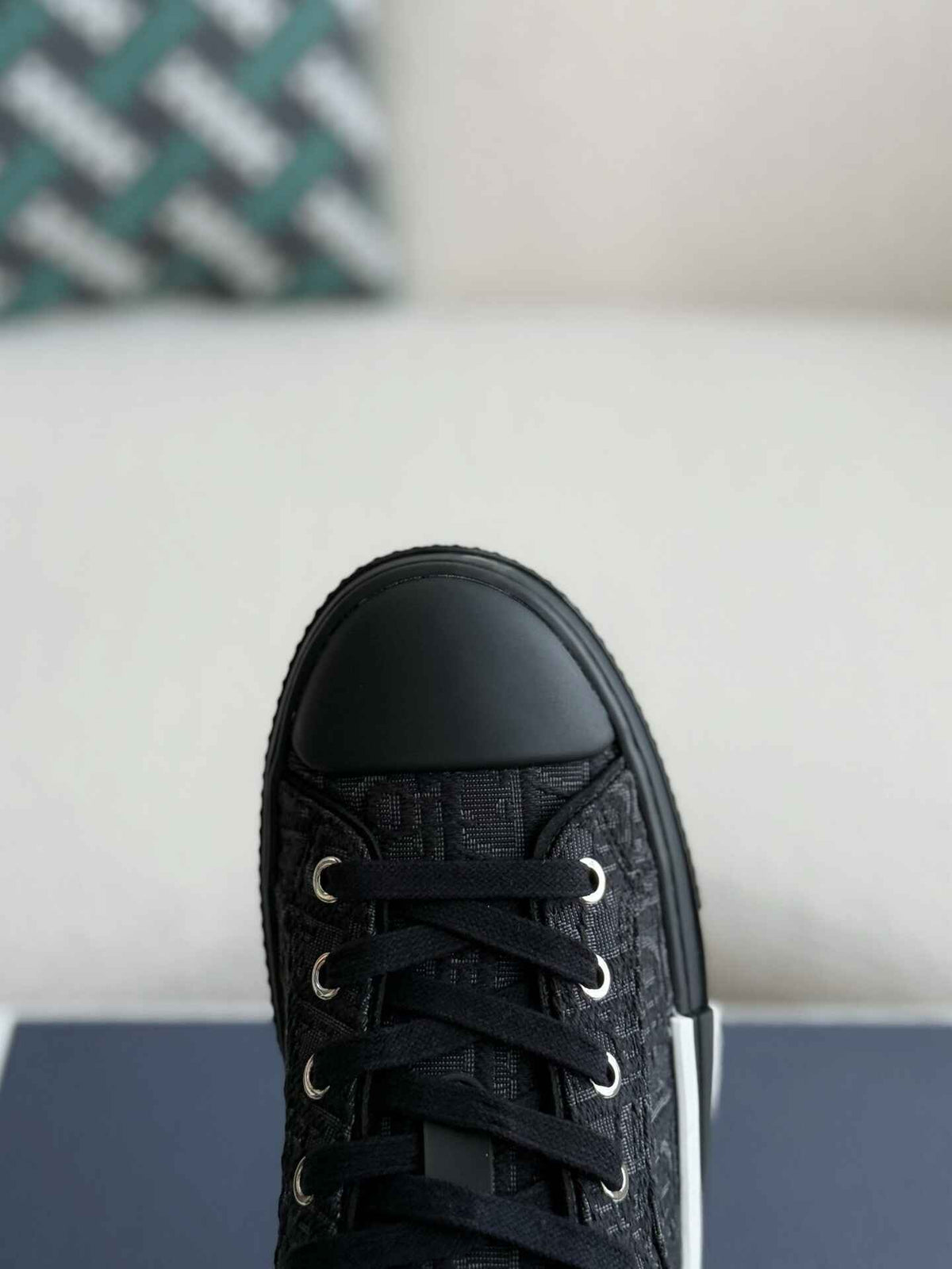 Dior B23 Low-Top Sneaker in Black Dior Oblique Jacquard (Black Sole Version) CUSTOM