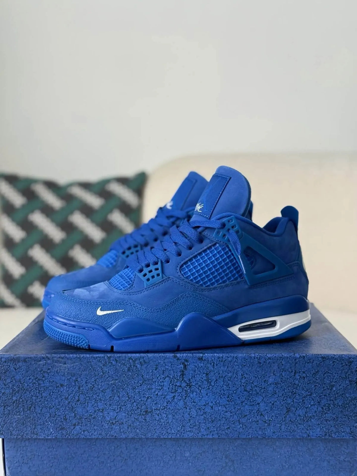 Air Jordan 4 x Nigel Sylvester “Brick By Brick” Sneakers – Blue - OMYGOODS