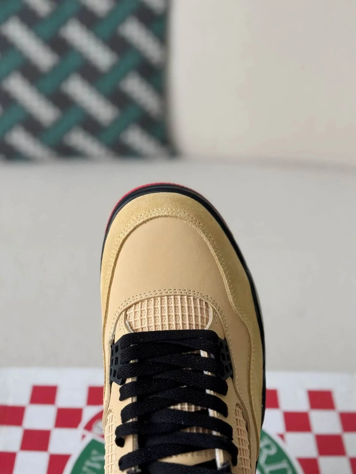Air Jordan 4 Retro GS ‘Pizza’ Sneakers – Beige, Red & Black - OMYGOODS