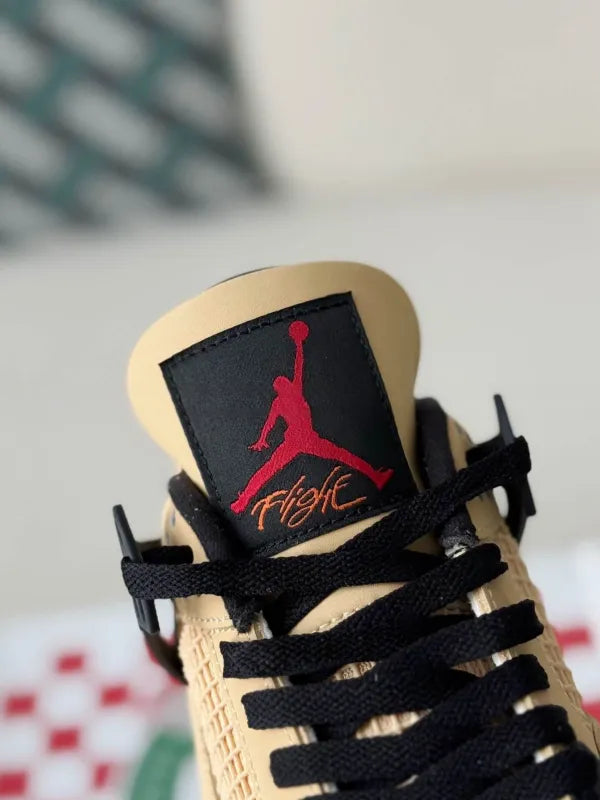 Air Jordan 4 Retro GS ‘Pizza’ Sneakers – Beige, Red & Black - OMYGOODS