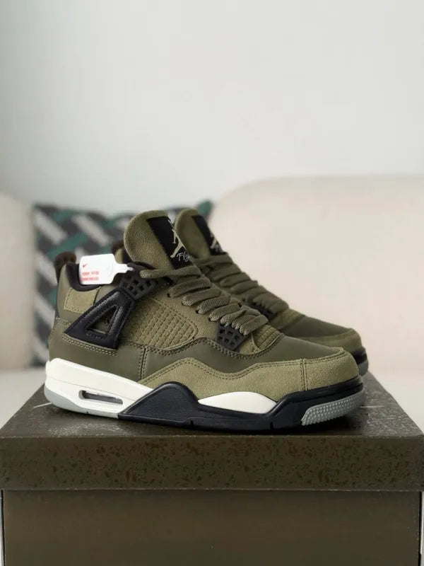Air Jordan 4 Retro SE Craft “Medium Olive” Sneakers – Olive, Black & Cream - OMYGOODS