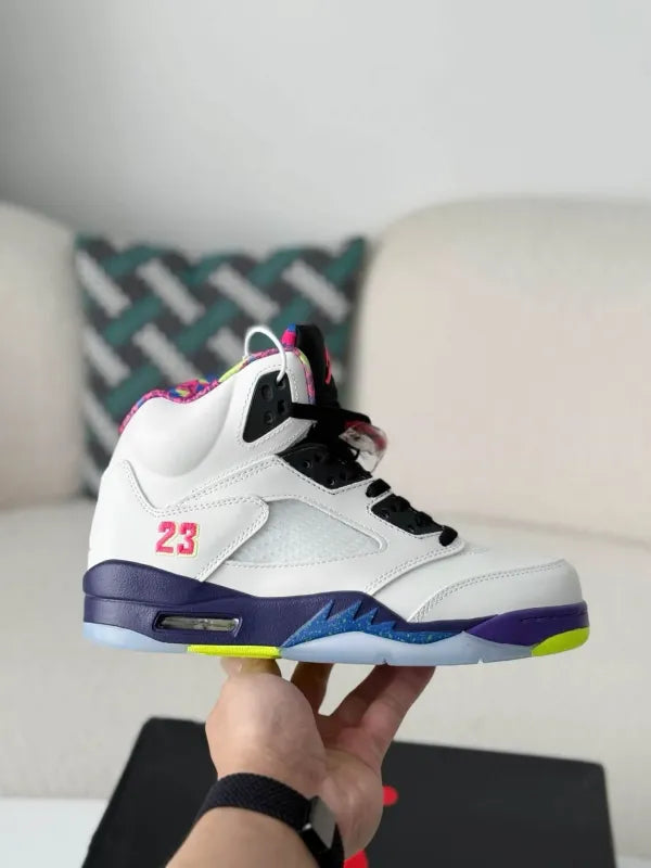 Air Jordan 5 Retro “Alternate Bel-Air” Sneakers – White, Purple & Multi-Color - OMYGOODS