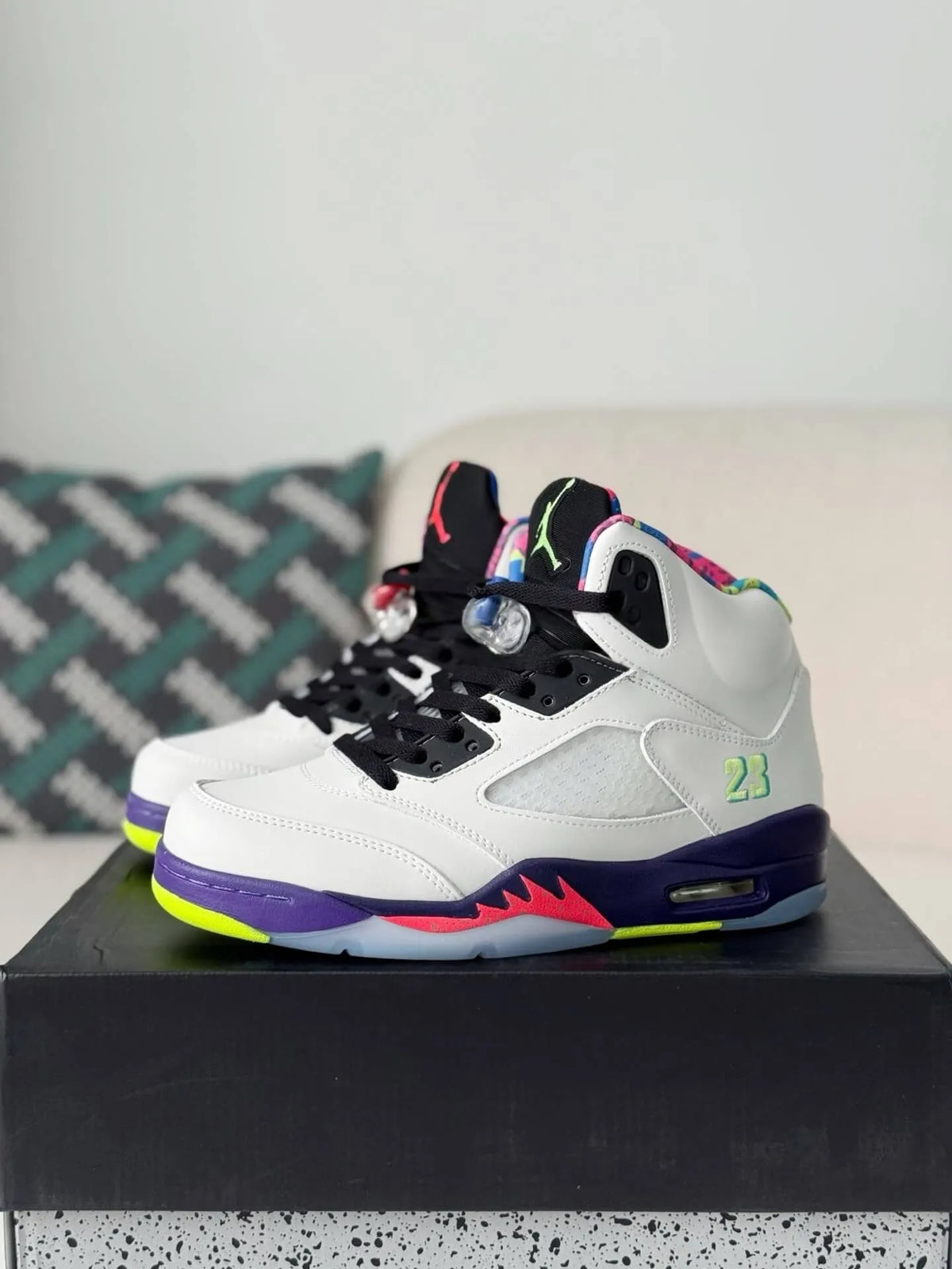 Air Jordan 5 Retro “Alternate Bel-Air” Sneakers – White, Purple & Multi-Color - OMYGOODS