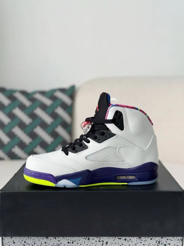 Air Jordan 5 Retro “Alternate Bel-Air” Sneakers – White, Purple & Multi-Color - OMYGOODS