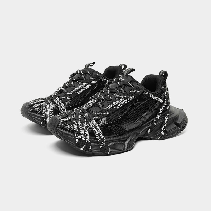Triple S Logotype Technical Sneakers - Luxury Logo-Print Platform Trainers | LuxuryUrbanwear - Luxuryurbanwear