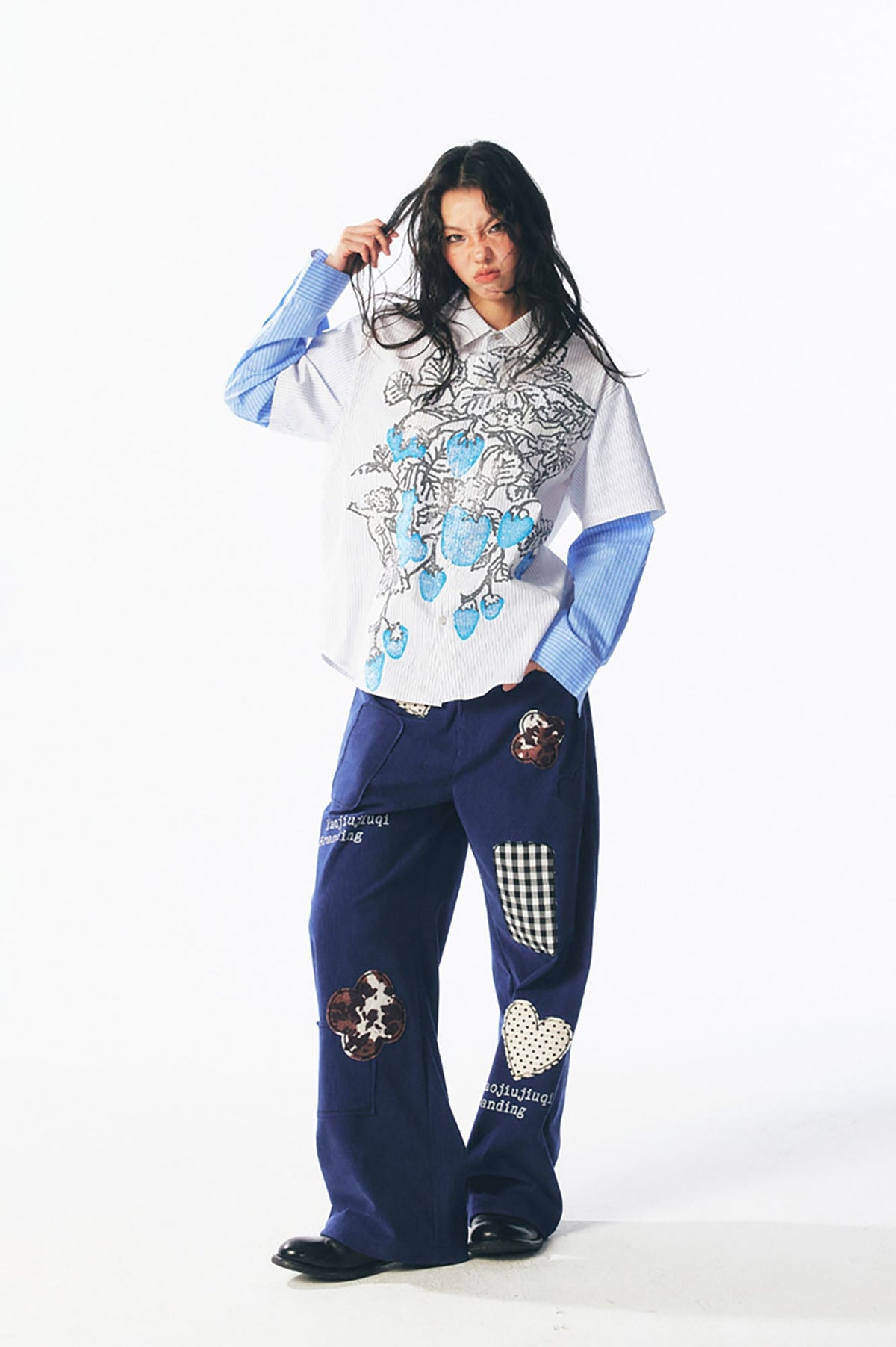 Layered Strawberry Graphic Long-Sleeve T-Shirt - Notkicks