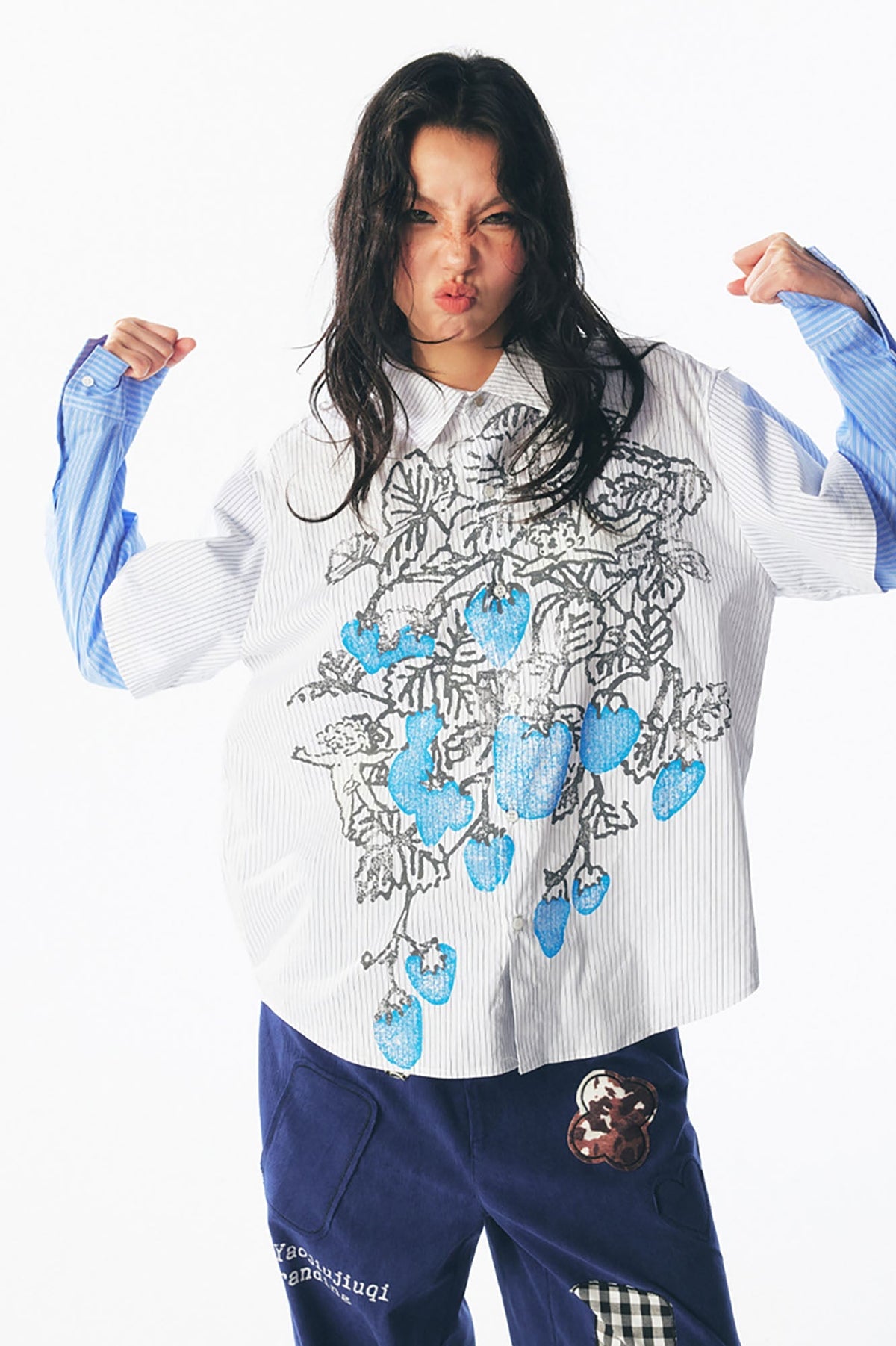 Layered Strawberry Graphic Long-Sleeve T-Shirt - Notkicks