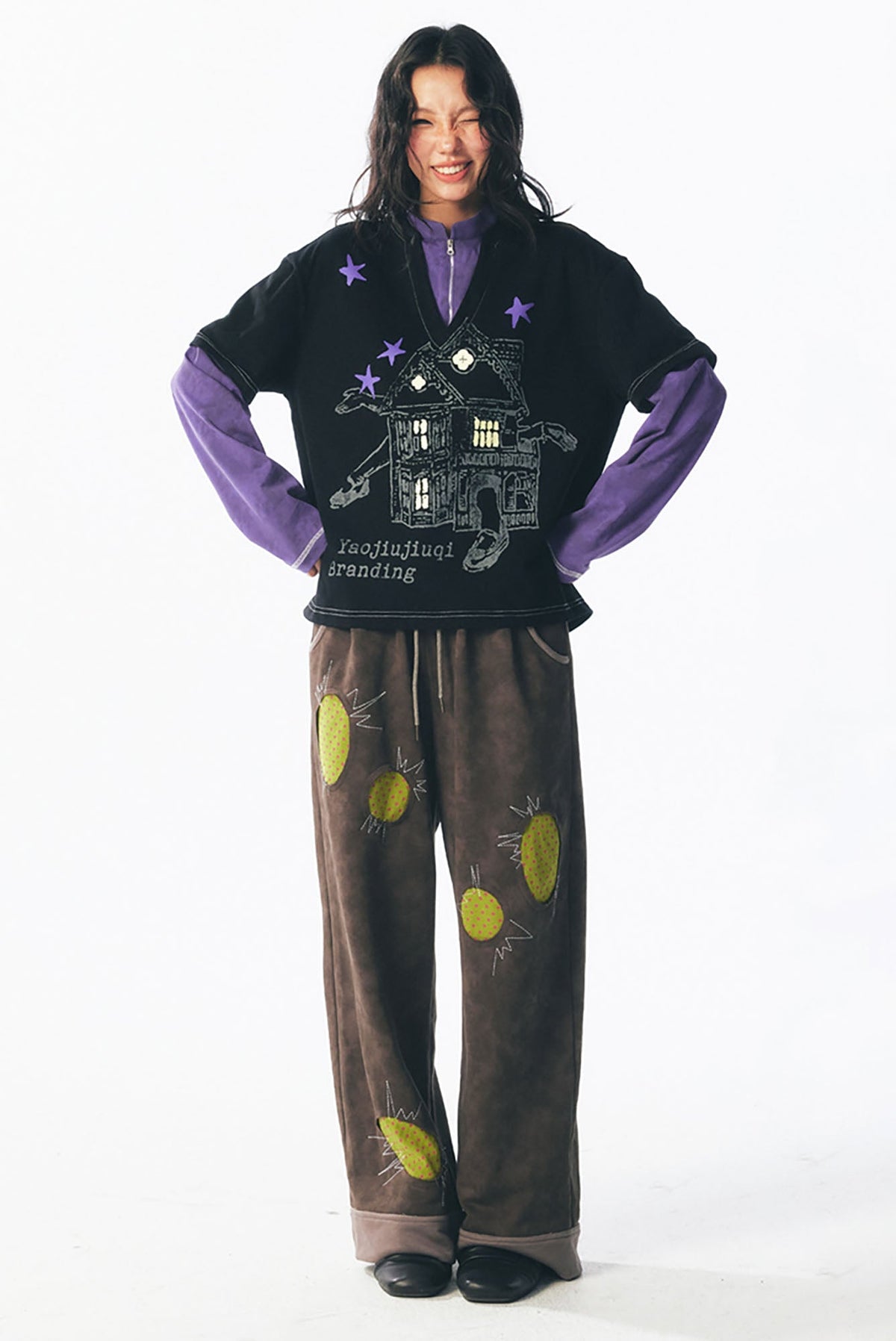 Layered Retro Graphic Long Sleeve Tee - Notkicks
