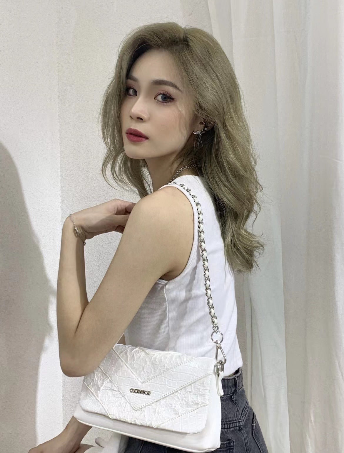 Snake Pattern Chain Shoulder Bag - Notkicks