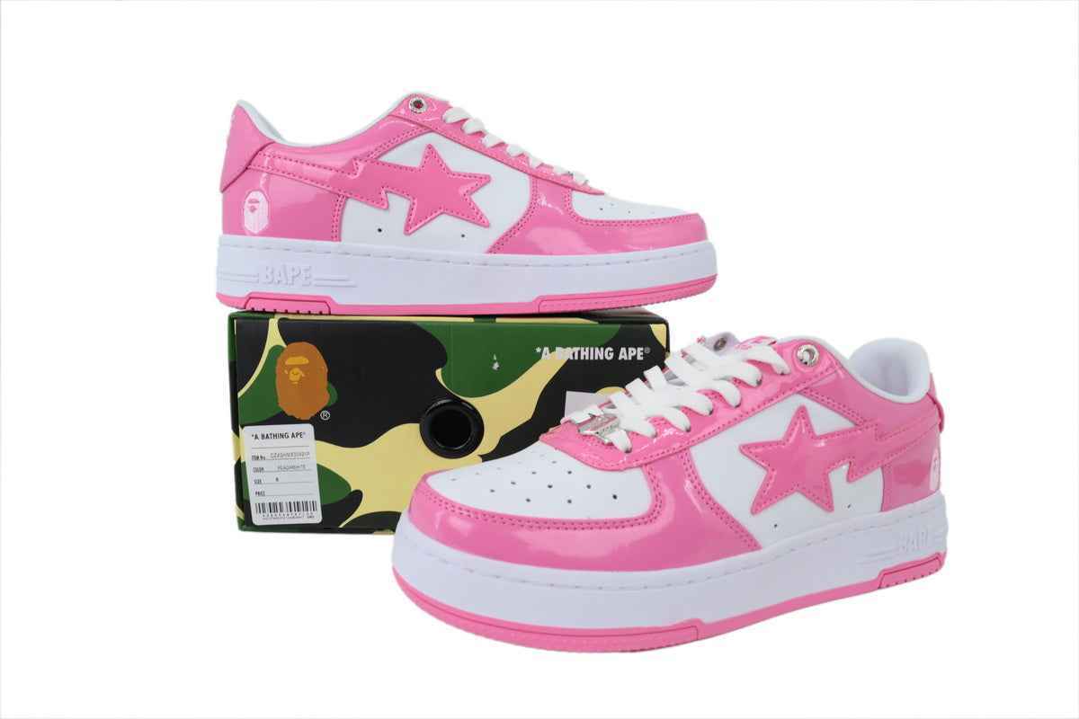 BATHING APE Peach Red/ White