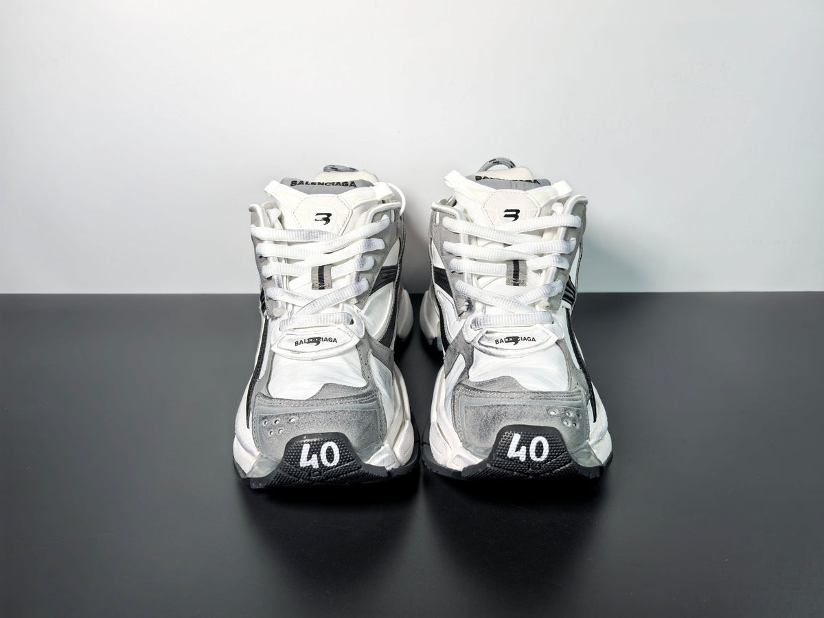 Balenciaga Triple S Sneaker – Triple White Leather & Mesh CUSTOM