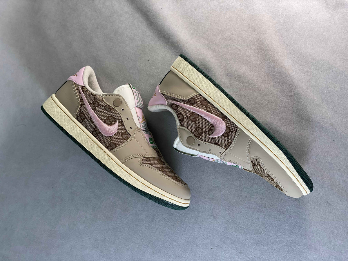 Custom GG x Air Jordan 1 Retro Low Slip AJ1 AV3918-398 SneakerNational
