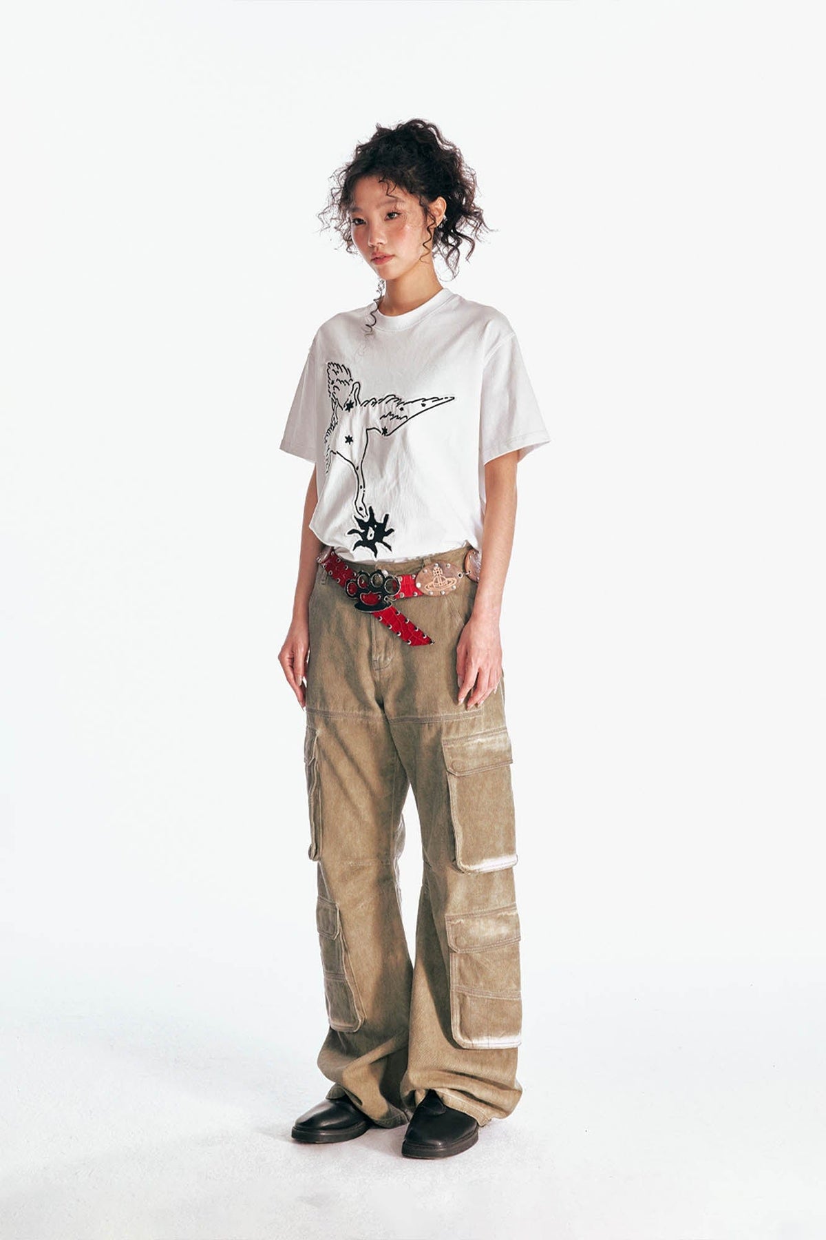 Crane Blossom Patch Cotton Tee - Notkicks