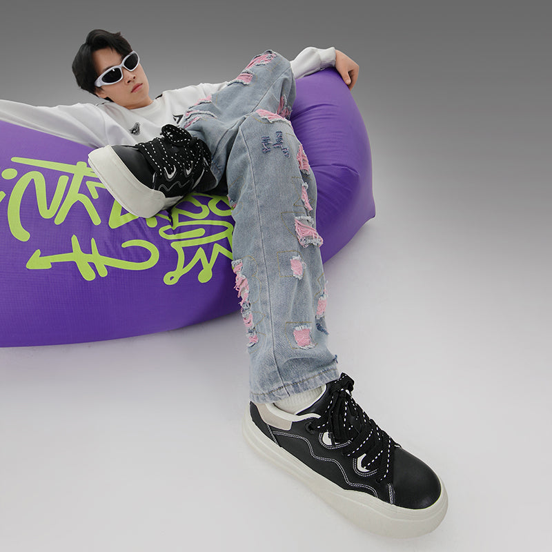 Side view of Movo Splash T84 sneakers showing the waterproof shell and oversized platform