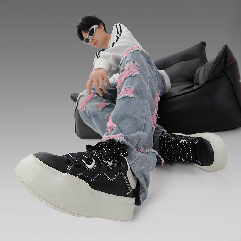 Side view of Movo Splash T84 sneakers showing the waterproof shell and oversized platform