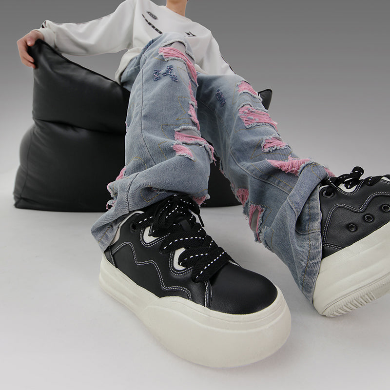Side view of Movo Splash T84 sneakers showing the waterproof shell and oversized platform