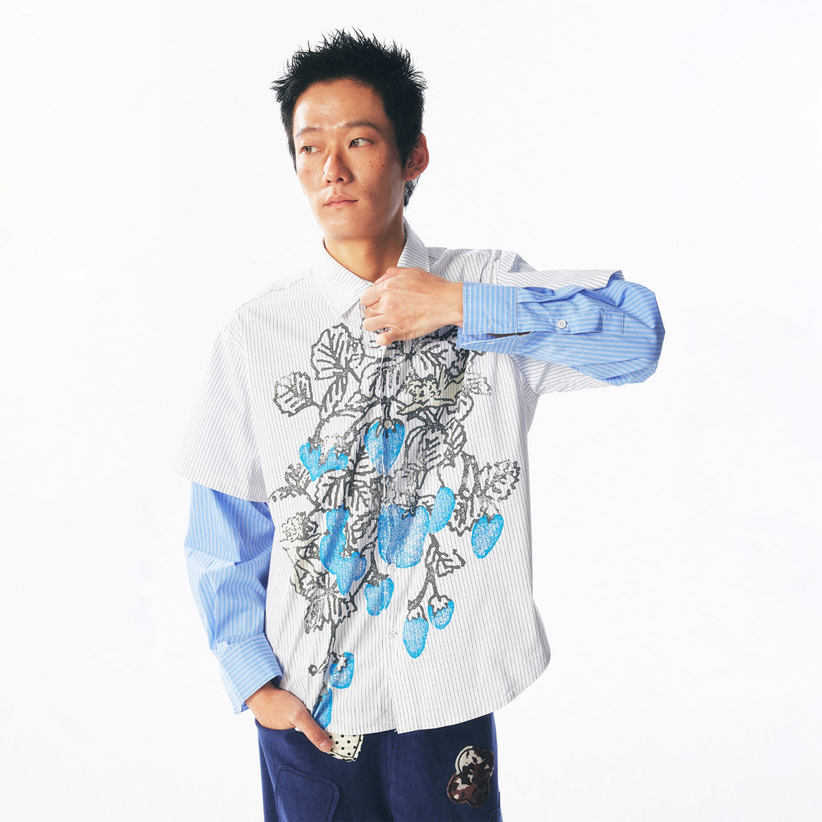 Layered Strawberry Graphic Long-Sleeve T-Shirt - Notkicks