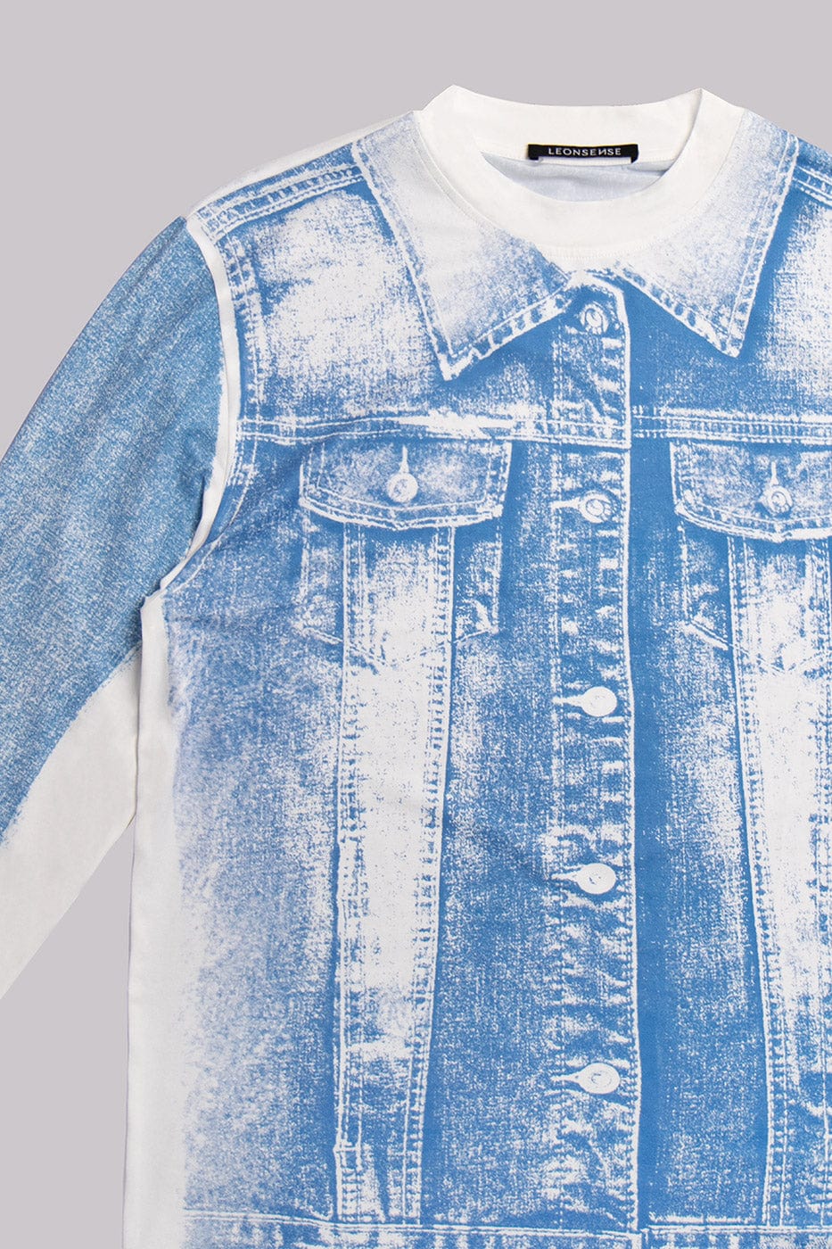 Denim Print Long Sleeve Tee - Notkicks