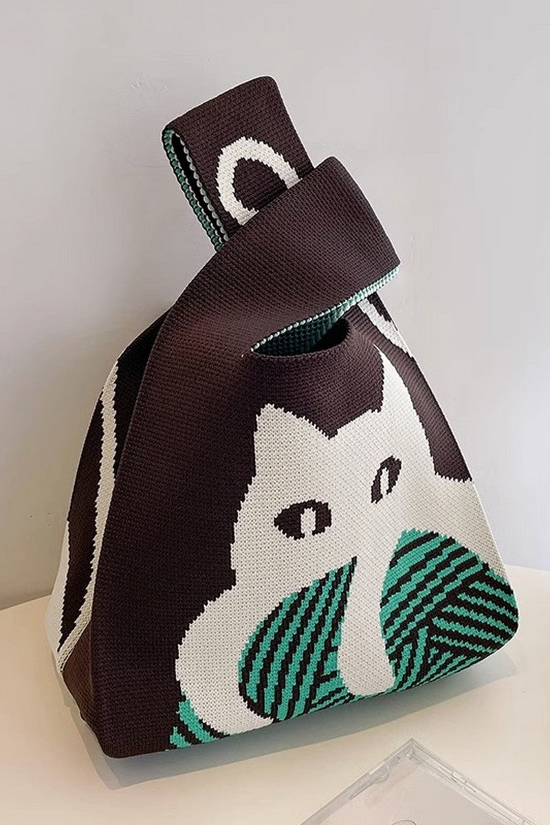 Retro Pattern Knitted Handbag - Notkicks