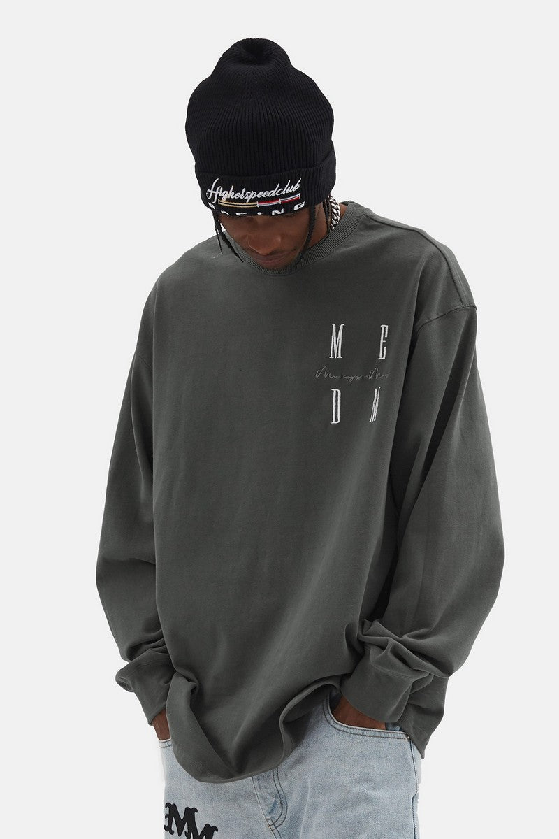 Basic Long Sleeve Tee With Logo - Notkicks