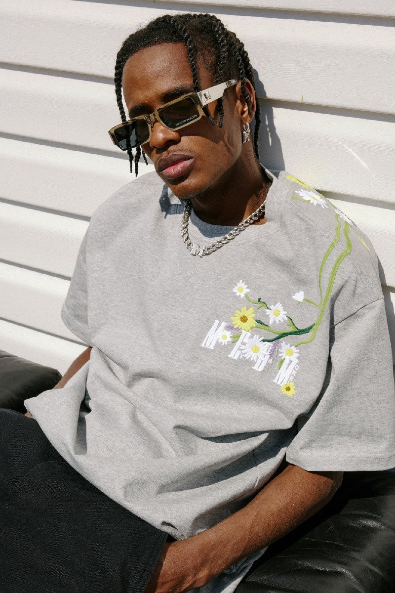 Flowers Logo Embroidered Tee - Notkicks