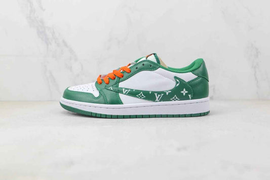 Jordan 1 Low x Monogram- Stylish Grey Sneakers